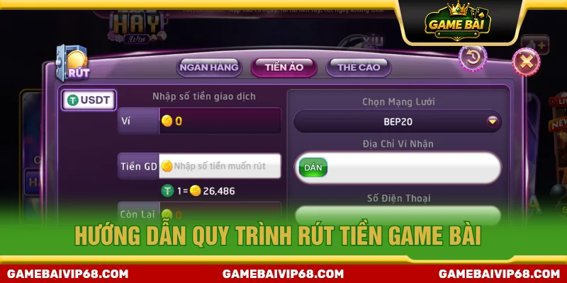 Cách rút tiền GAME BÀI nhanh chóng