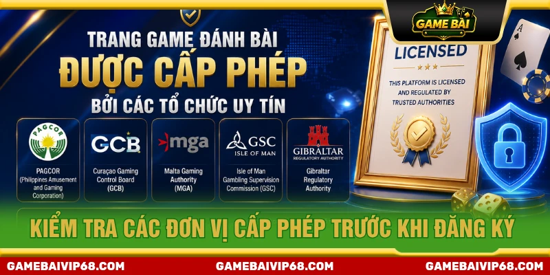 Người chơi cần kiểm tra các đơn vị cấp phép trước khi đăng ký tài khoản