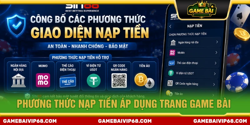 Công bố các phương thức giao diện nạp tiền tại 1 cổng game uy tín