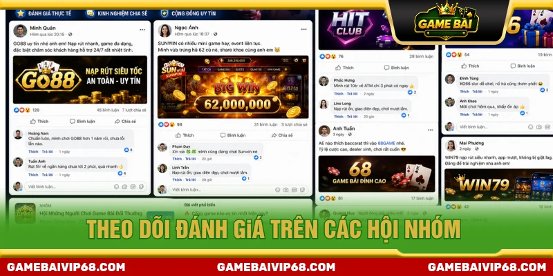 Theo dõi đánh giá của người chơi trên các hội nhóm